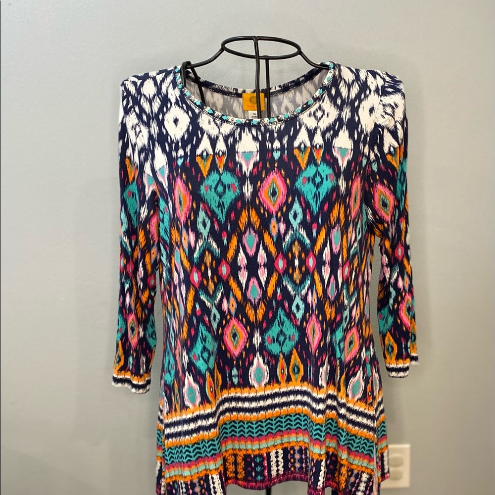 Ruby Rd brand printed 3/4 sleeve blouse